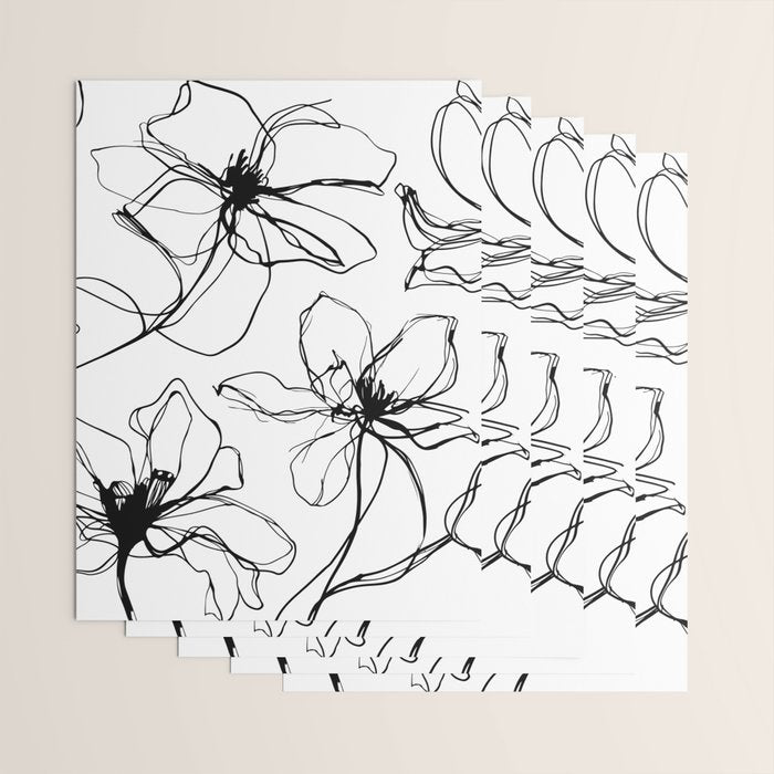 Floral Expression Bold Drawing Wrapping Paper Gallery Image 3