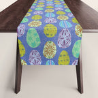 Colorful Folk Art Easter Eggs in Lavender & Green Table Runner Gallery Image 1