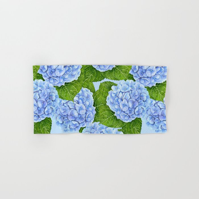 Blue hydrangea watercolor  Bath Towel Gallery Image 1