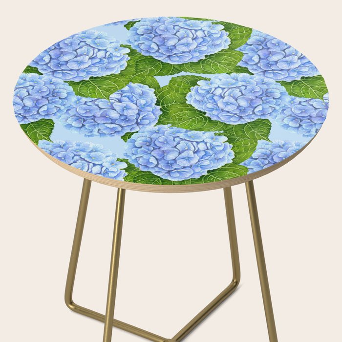 Blue hydrangea watercolor  Side Table Gallery Image 2