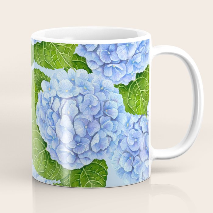 Blue hydrangea watercolor  Coffee Mug Gallery Image 1