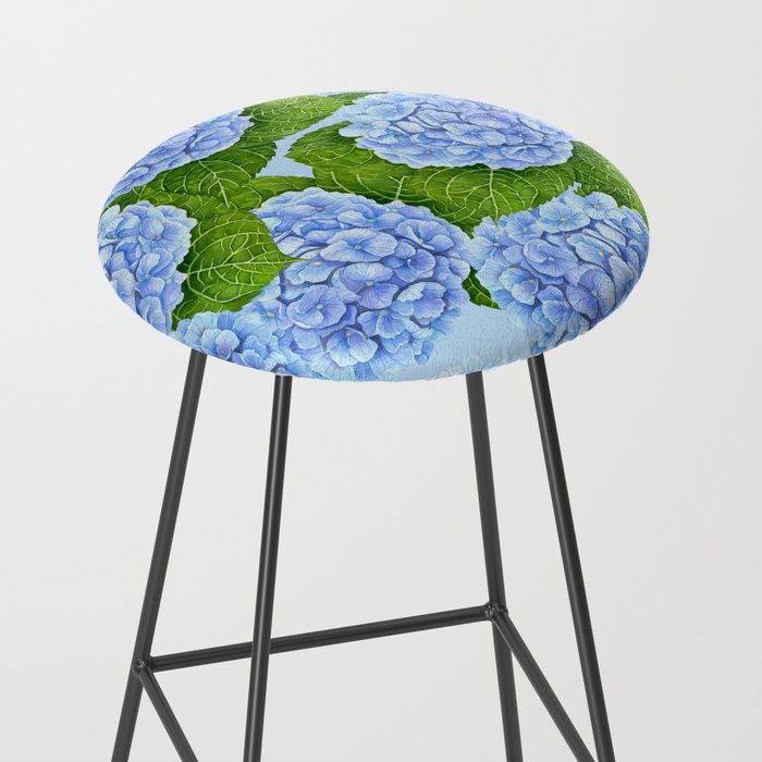 Blue hydrangea watercolor  Stool Gallery Image 2