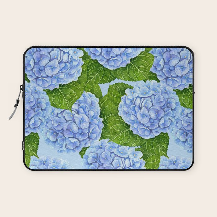 Blue hydrangea watercolor  Laptop Sleeve Gallery Image 1