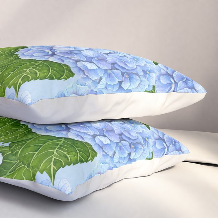 Blue hydrangea watercolor  Pillow Sham Gallery Image 3
