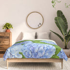 Blue hydrangea watercolor  Comforter Gallery Image 3