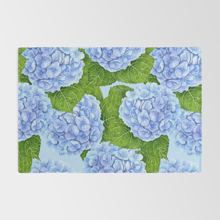 Blue hydrangea watercolor  Rug Gallery Image 2