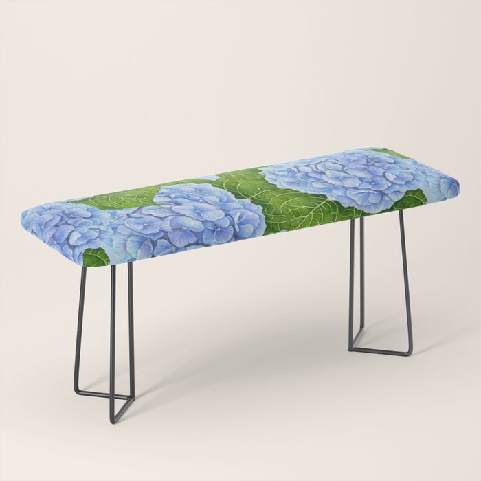 Blue hydrangea watercolor  Bench Gallery Image 1