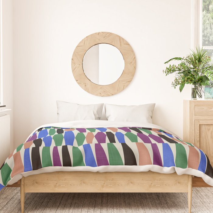 Playful Modern Geometric Shapes Duvet Cover Gallery Image 3
