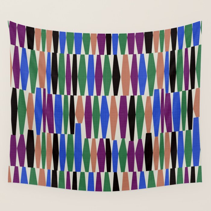 Playful Modern Geometric Shapes Wall Tapestry Gallery Image 1