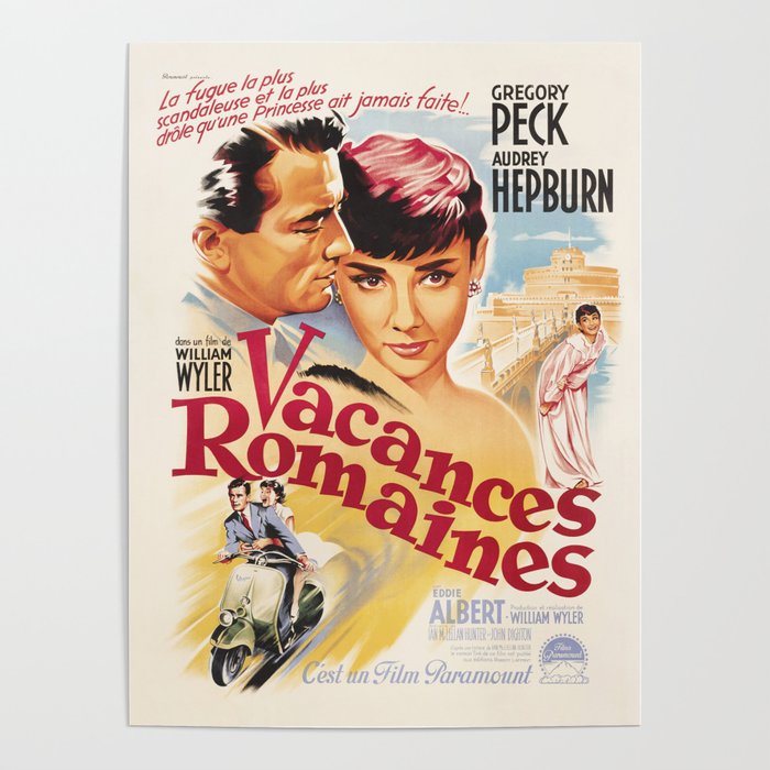 Roman Holiday Vintage Movie Poster