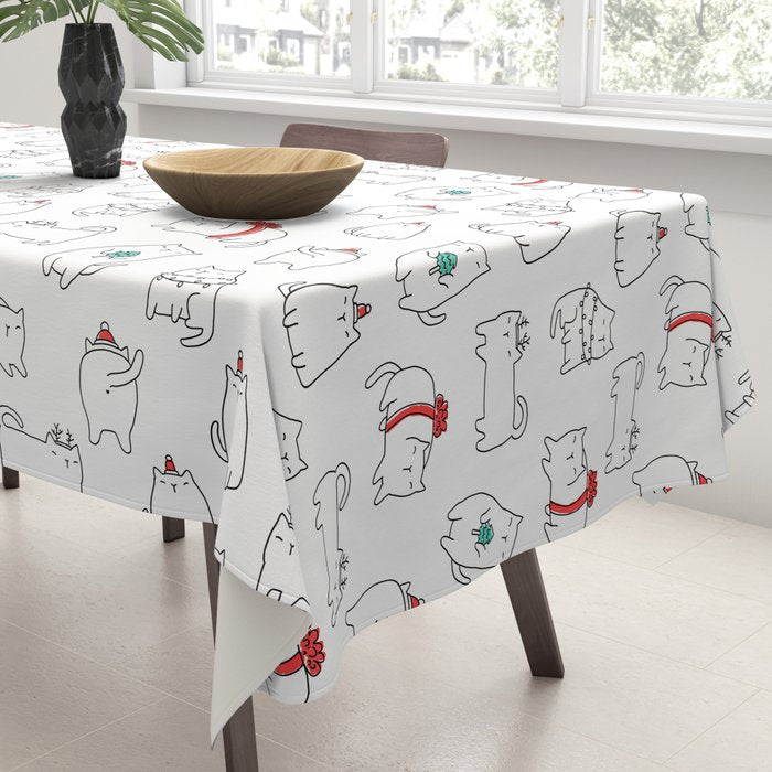 Fat Christmas cats Tablecloth Gallery Image 3