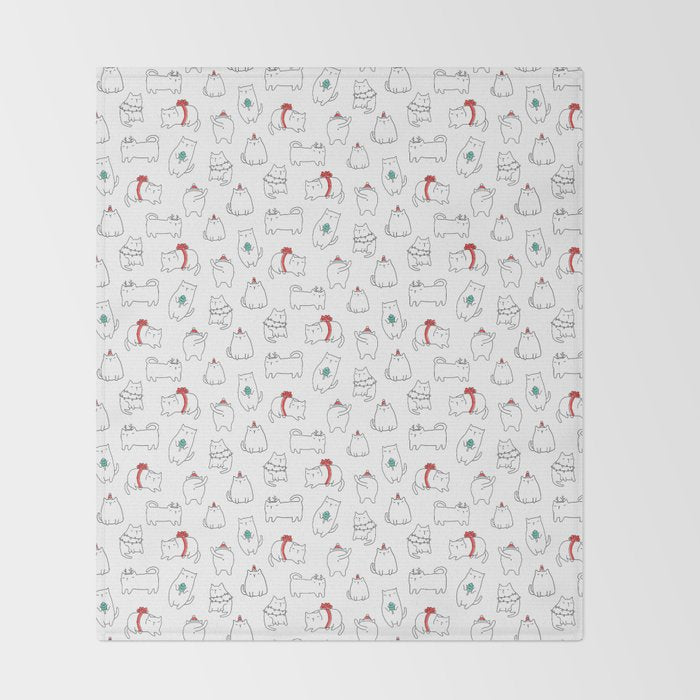 Fat Christmas cats Throw Blanket Gallery Image 2