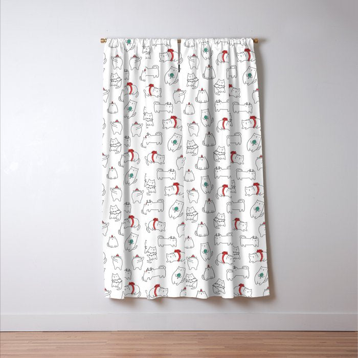 Fat Christmas cats Window Curtain Gallery Image 3