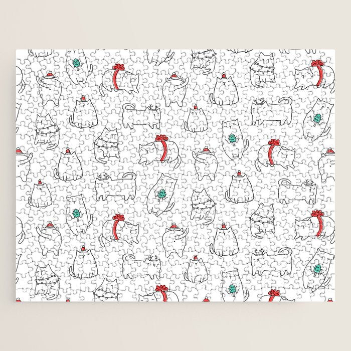 Fat Christmas cats Jigsaw Puzzle Gallery Image 1