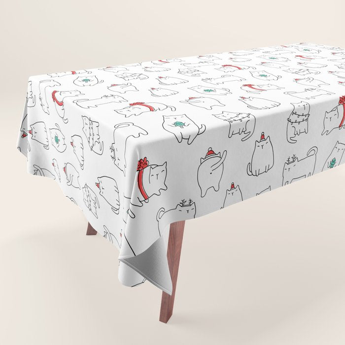 Fat Christmas cats Tablecloth Gallery Image 1