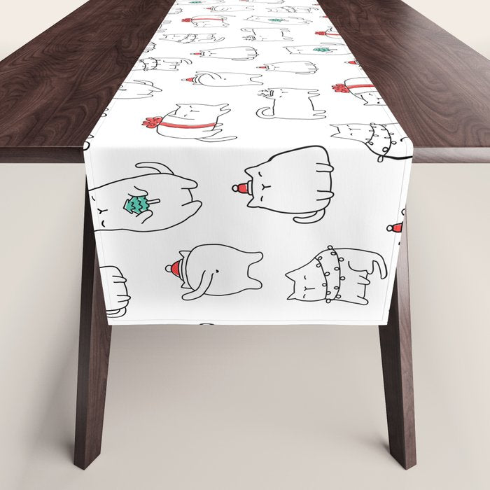 Fat Christmas cats Table Runner Gallery Image 1