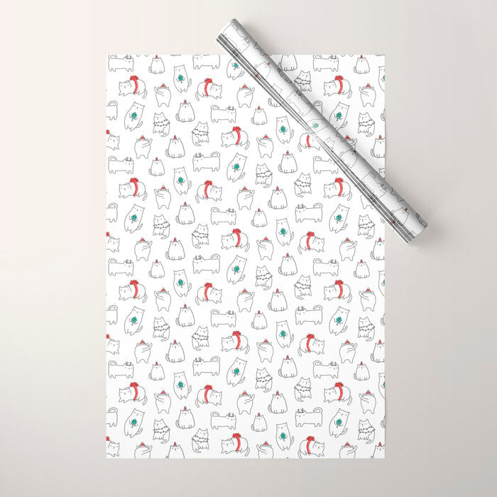 Fat Christmas cats Wrapping Paper