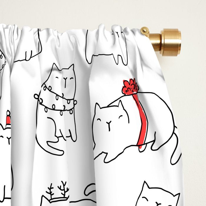Fat Christmas cats Window Curtain Gallery Image 2