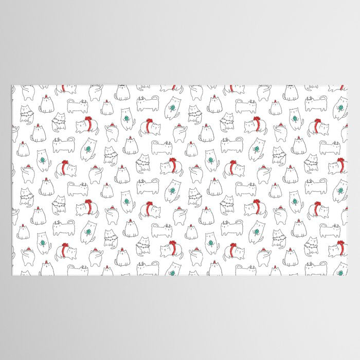 Fat Christmas cats Tablecloth Gallery Image 2