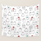 Fat Christmas cats Wall Tapestry Gallery Image 4