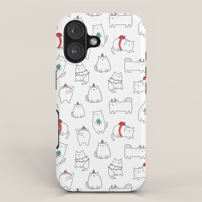 Fat Christmas cats iPhone Case Gallery Image 1