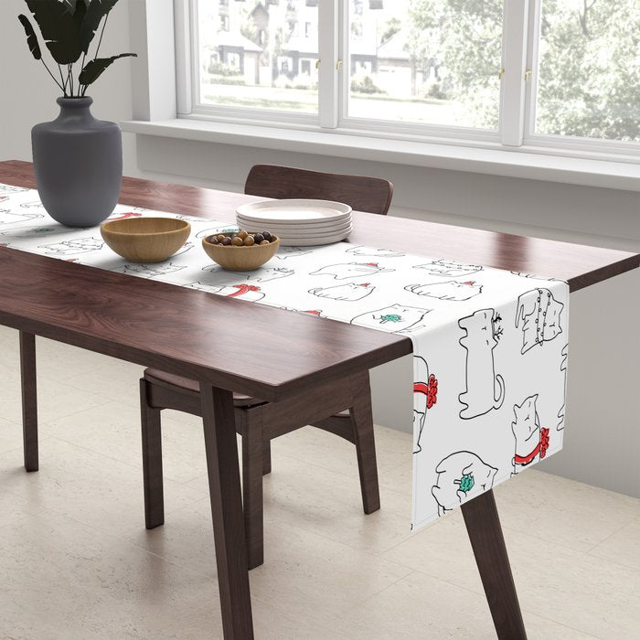 Fat Christmas cats Table Runner Gallery Image 2