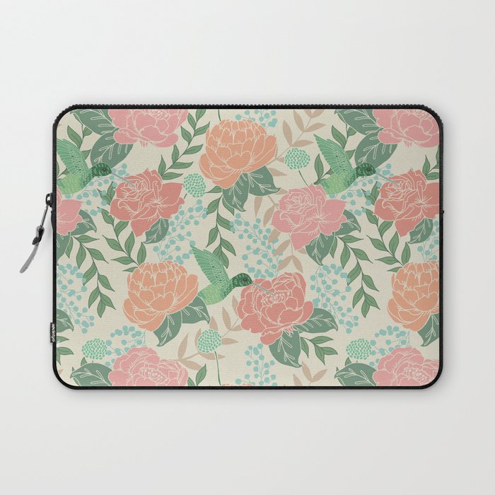 Victorian Garden with Hummingbird Laptop Sleeve Gallery Image 1