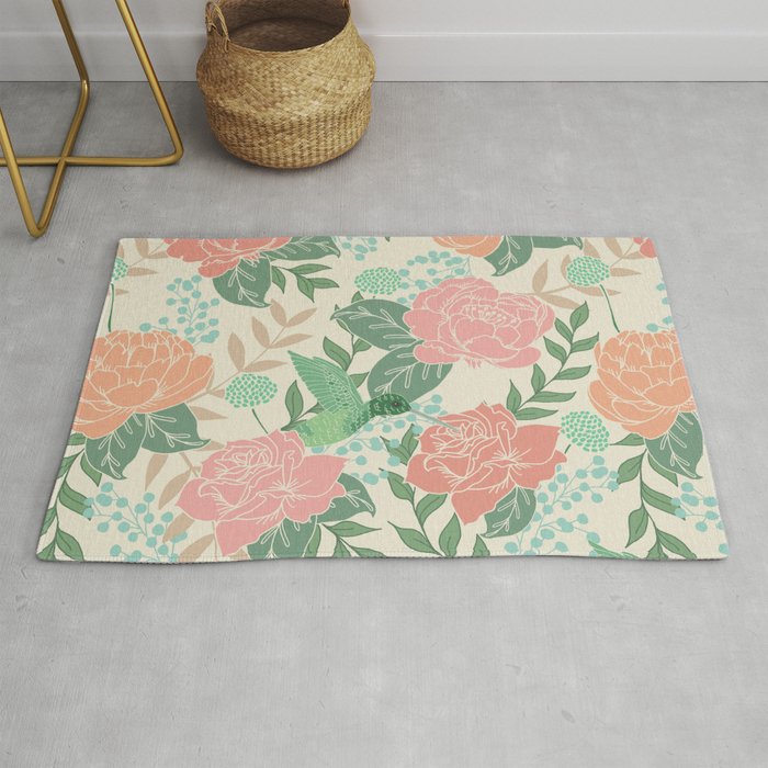Victorian Garden with Hummingbird Rug Gallery Image 1