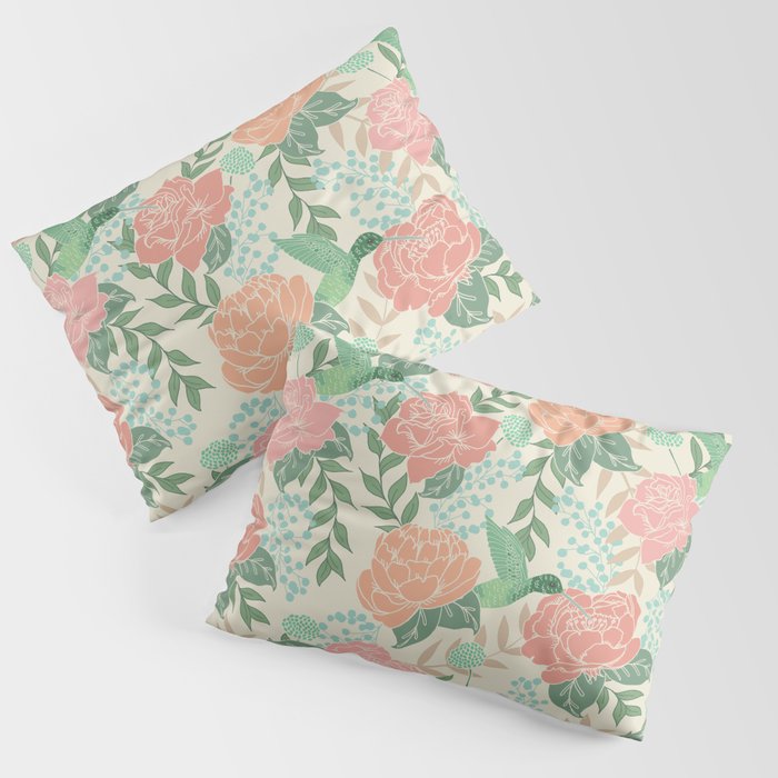 Victorian Garden with Hummingbird Pillow Sham Gallery Image 3