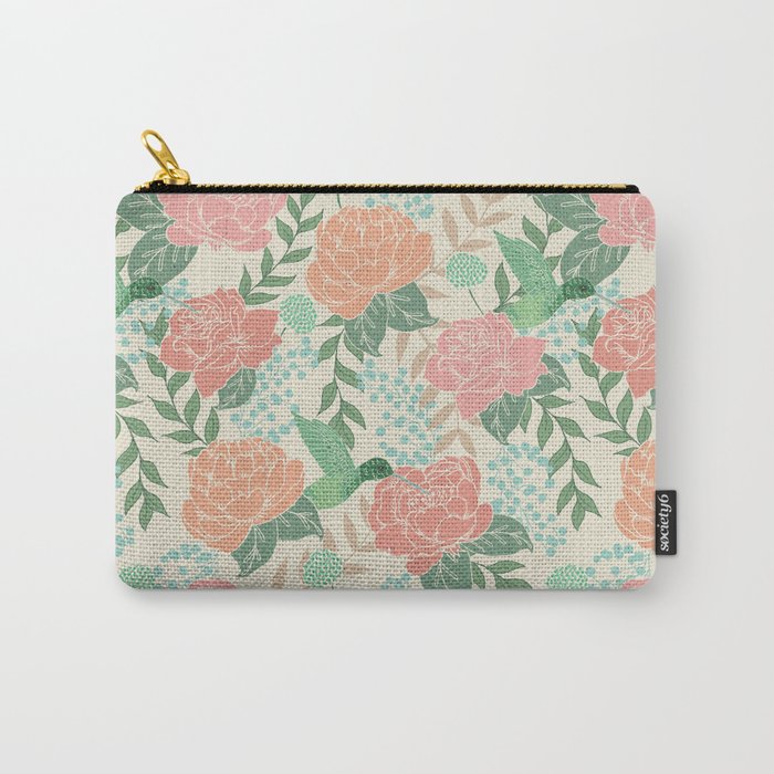 Victorian Garden with Hummingbird Carry All Pouch Gallery Image 1
