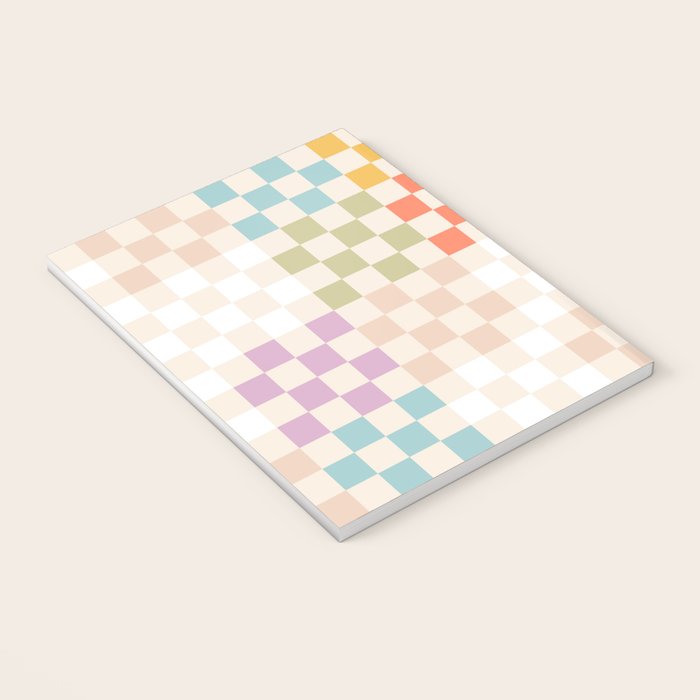 Retro Pastel Check Pattern Notebook Gallery Image 3