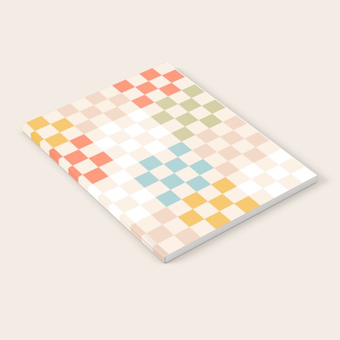 Retro Pastel Check Pattern Notebook Gallery Image 2