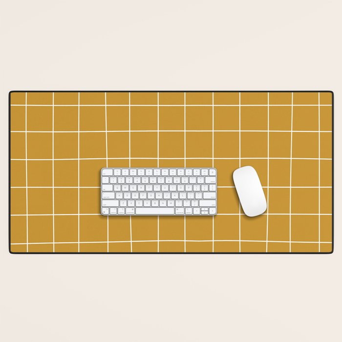 Hand Drawn Grid Golden Desk Mat Gallery Image 1
