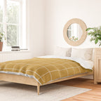 Hand Drawn Grid Golden Duvet Cover Gallery Image 2
