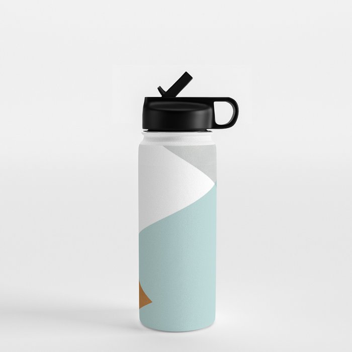 Geometrics - aqua & orange concrete Water Bottle Gallery Image 1
