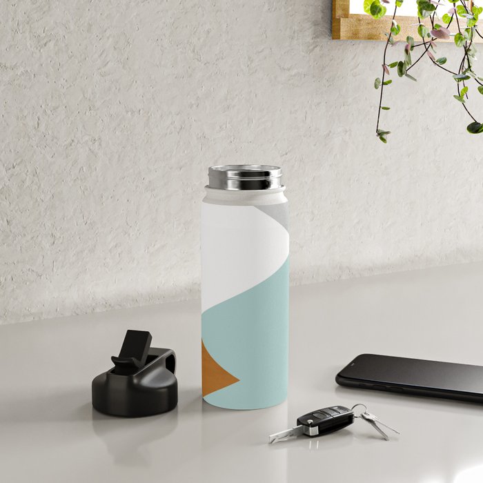 Geometrics - aqua & orange concrete Water Bottle Gallery Image 4