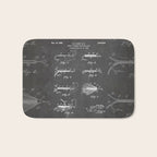Fly Fishing Patent - Fisherman Art - Black Chalkboard Bath Mat Gallery Image 1