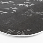 Fly Fishing Patent - Fisherman Art - Black Chalkboard Bath Mat Gallery Image 3