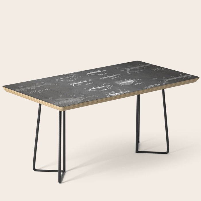 Fly Fishing Patent - Fisherman Art - Black Chalkboard Coffee Table Gallery Image 1