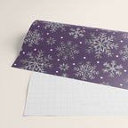 Vintage Christmas Silver snowflakes plum purple Wrapping Paper Gallery Image 2