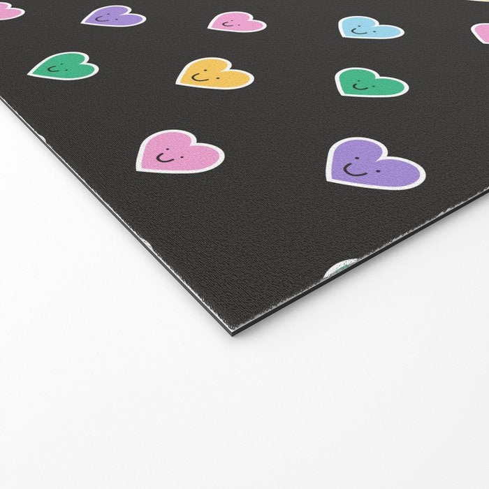 Colorful vintage love heart sticker pattern Welcome Mat Gallery Image 2