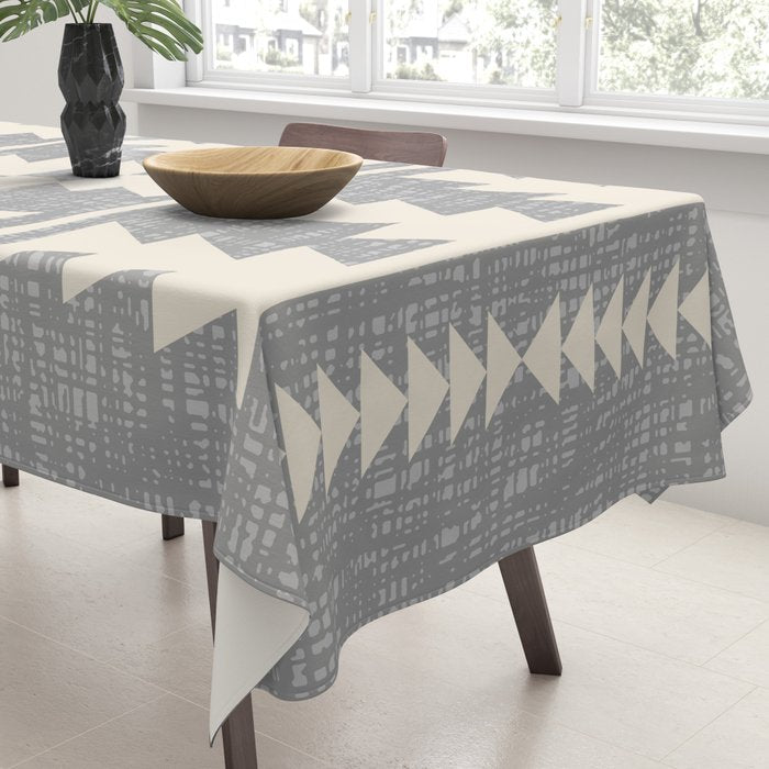 Southwestern Pattern 131 Gray and Beige Tablecloth Gallery Image 3