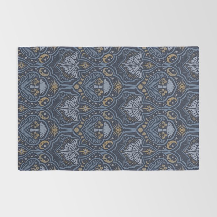 Celestial Forest Damask - celestial blue Rug Gallery Image 2