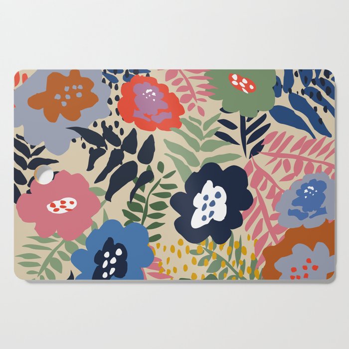 Maximalist floral shapes pattern Cutting Board Gallery Image 1
