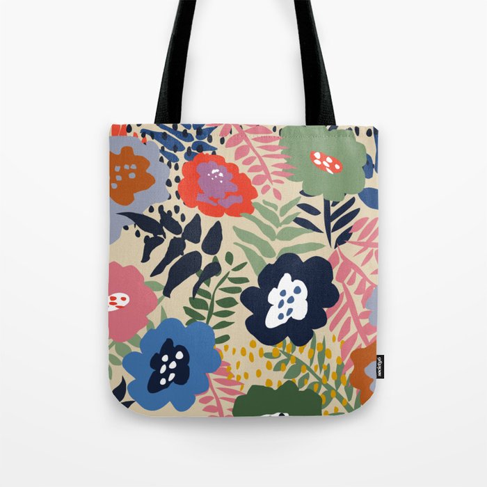 Maximalist floral shapes pattern Tote Bag Gallery Image 1