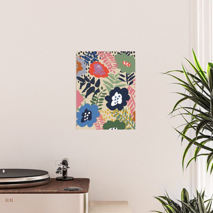 Maximalist floral shapes pattern Poster Gallery Image 2