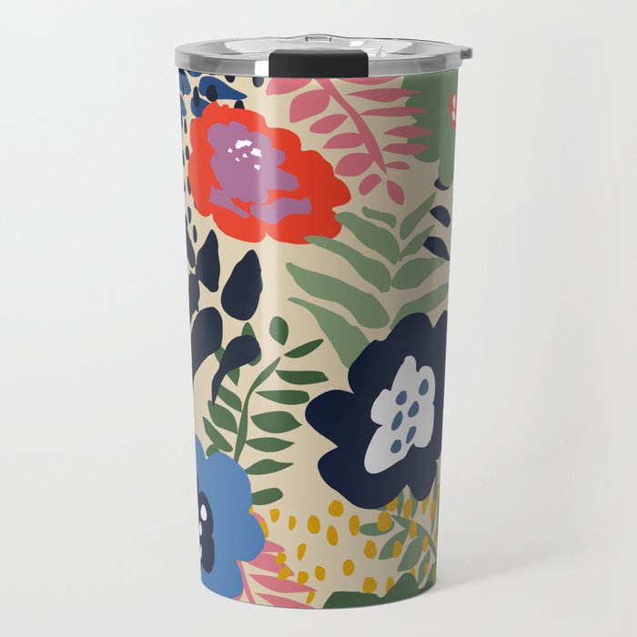 Maximalist floral shapes pattern Travel Mug Gallery Image 1