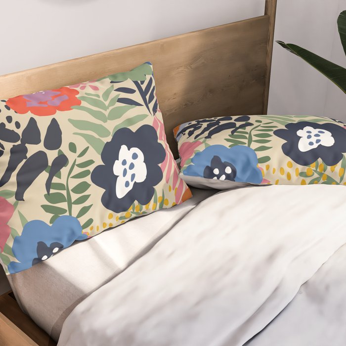 Maximalist floral shapes pattern Pillow Sham Gallery Image 2