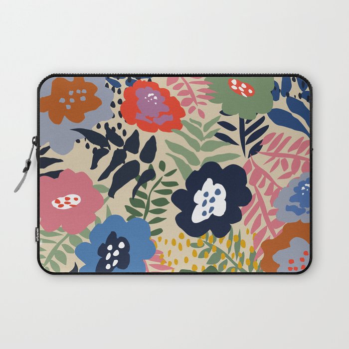 Maximalist floral shapes pattern Laptop Sleeve Gallery Image 1