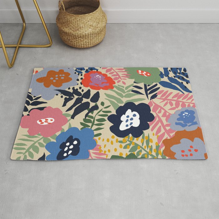 Maximalist floral shapes pattern Rug Gallery Image 1